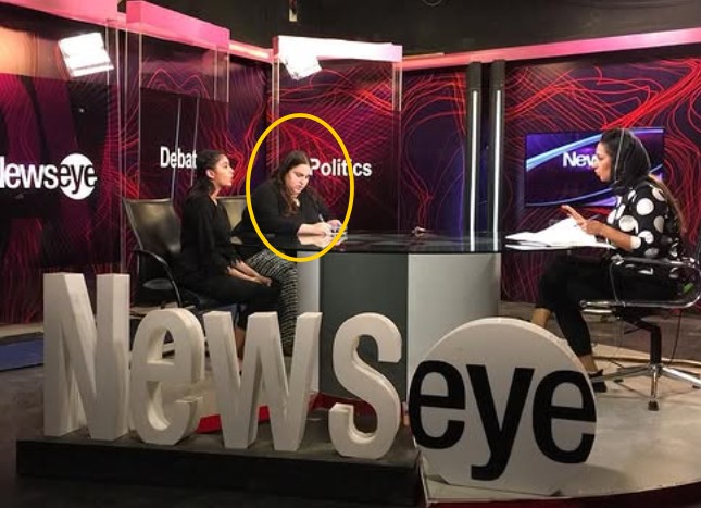 Mahnoor Omer during a media interview