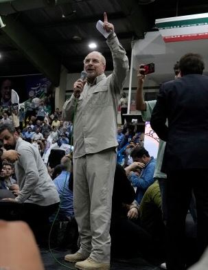 Mohammad-Bagher Ghalibaf during a rally