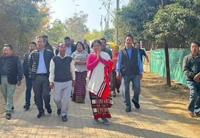 Nandita Garlosa during a political rally