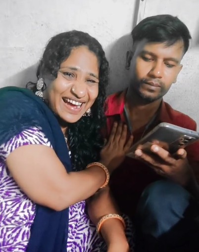 Shahida Ansari with her husband