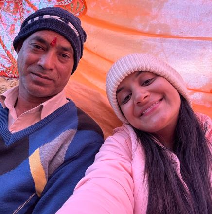 Shweta Pundir with her father