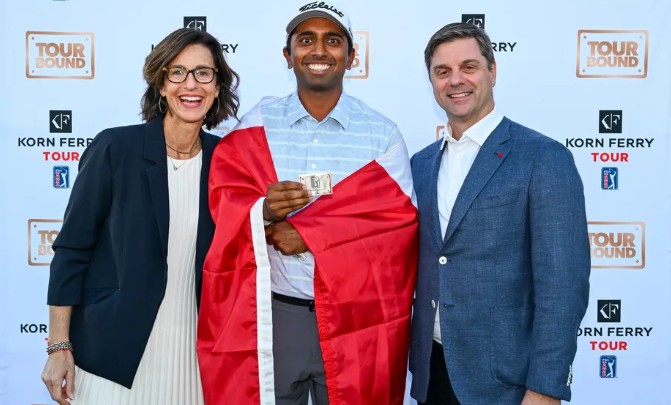 Sudarshan Yellamaraju after earning his PGA Tour card in 2025