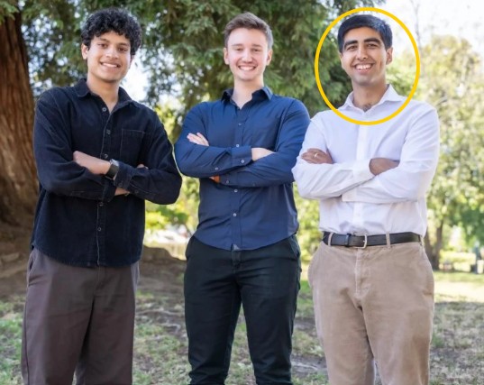 Surya Midha with Brendan Foody (middle) and Adarsh Hiremath (left)