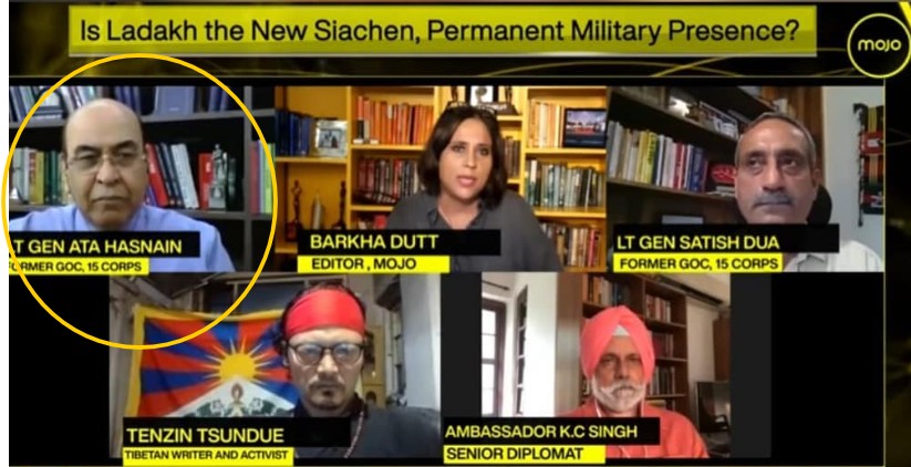 Syed Ata Hasnain during a debate session on a news television channel