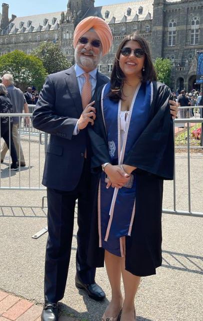 Taranjit Singh Sandhu with his daughter