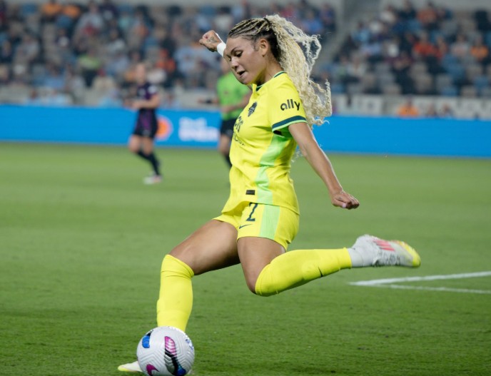 Trinity Rodman while playing for NWSL