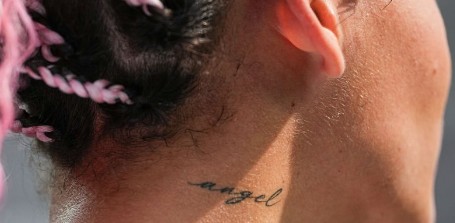 Trinity Rodman's tattoo on the right side of her neck