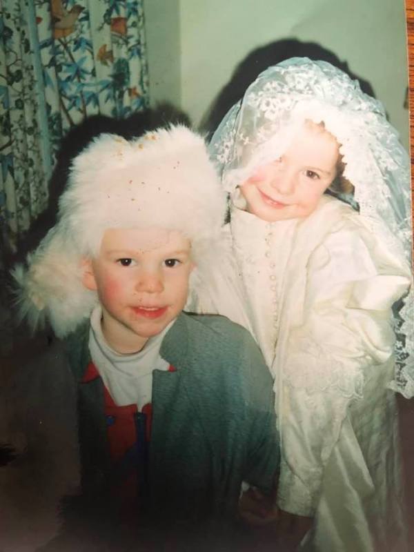 A picture of Jessie Buckley and Killian Buckley from a play