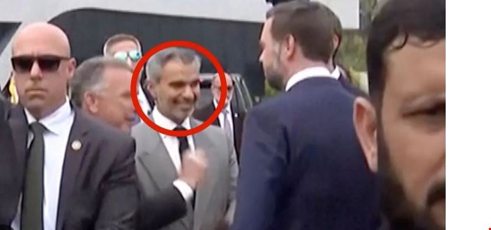 A viral photo in which Umar Farooq Zahoor when interacting with USA's Vice President J.D. Vance