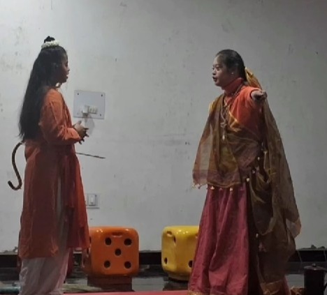 Ahida Sarmai while playing Sita in a theatre play Ramayana