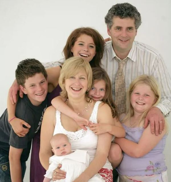 An old picture of Jessie Buckley (centre, standing) with her family