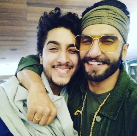 An old picture of Sumukha with Ranveer Singh