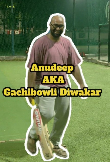 Anudeep Katikala while playing cricket