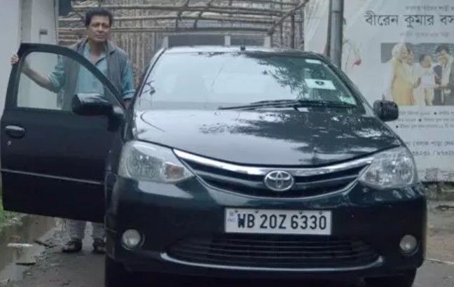 Biren Kumar Basak with his car
