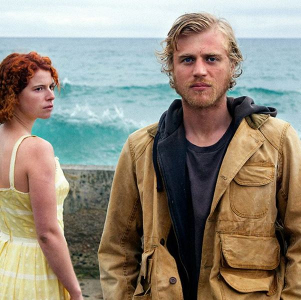 Jessie Buckley (as Moll Huntford) and Johnny Flynn (as Pascal Renouf) in a still from the film 'Beast' (2017)