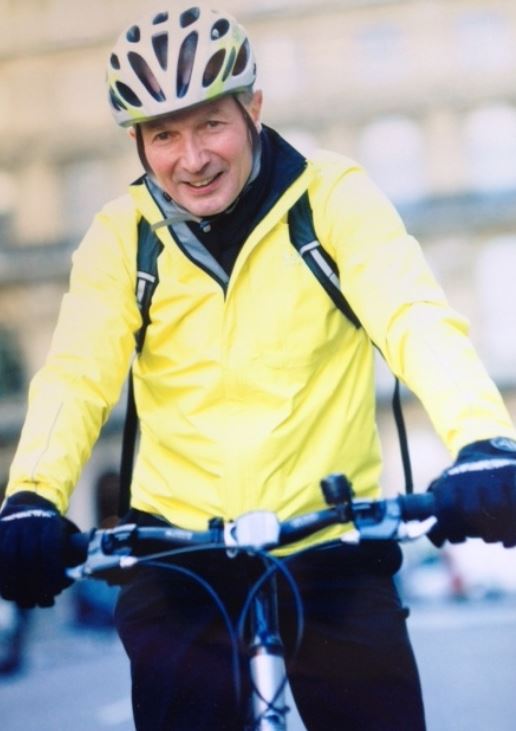 Michael Farmer, Baron Farmer on his bicycle