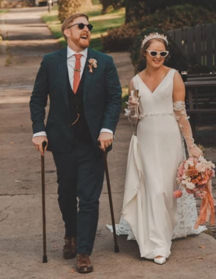 Michael Patrick on his wedding day