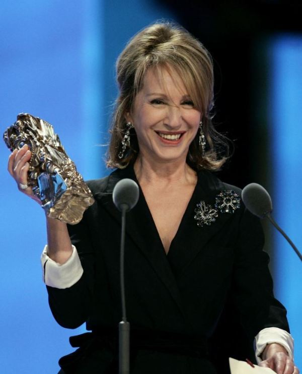 Nathalie Baye, after receiving the Best Actress award at the 31st César Awards