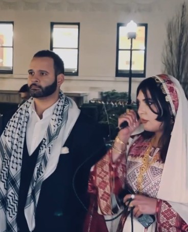 Nerdeen Kiswani with her husband