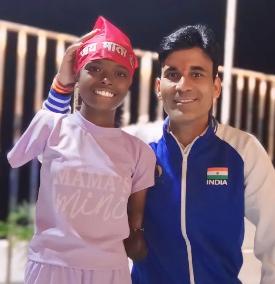 Payal Nag with her coach