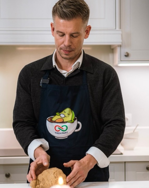 Péter Magyar while enjoying cooking