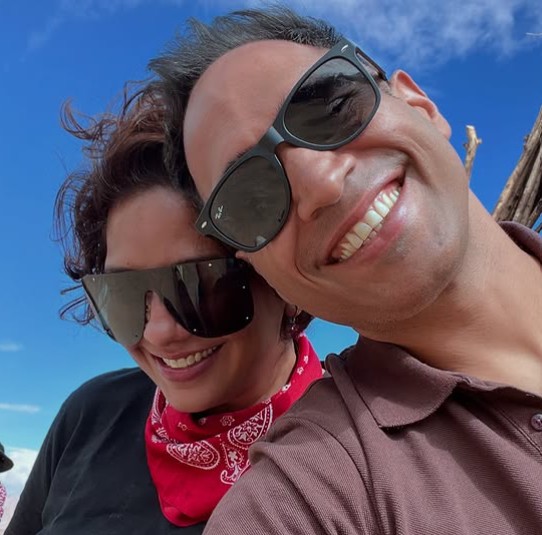 Preetisheel Singh D'souza with her brother