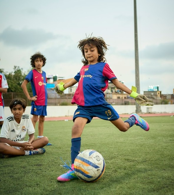 Rahyl Deshmukh while playing football