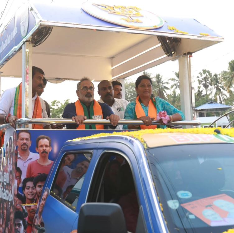 Rajeev Chandrasekhar, during his election campaign