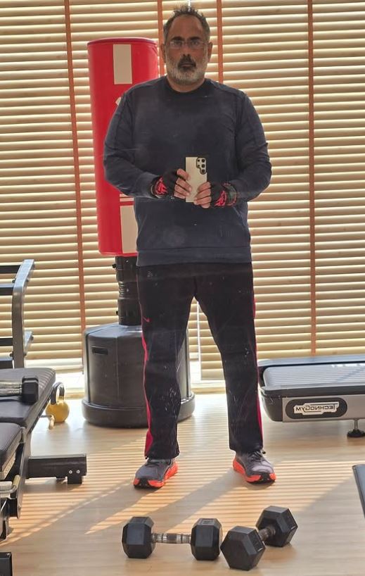 Rajeev Chandrasekhar, while doing workout in gym