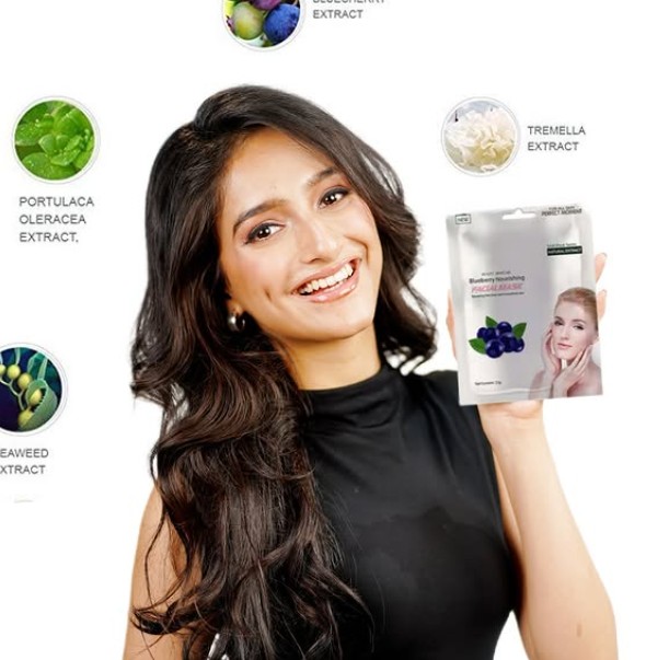 Rajnandini Pawar while promoting a skincare product on social media