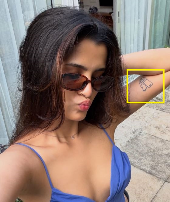 Sadhvi Satish Sail's bicep tattoo