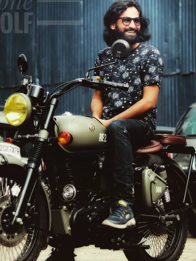 Saini S. Johray with his Royal Enfield