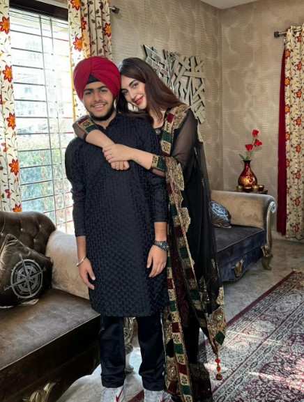 Samreen Kaur with her brother