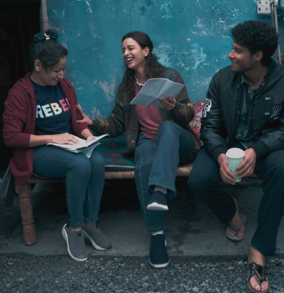 Shazia Iqbal during the filming of Dhadak 2