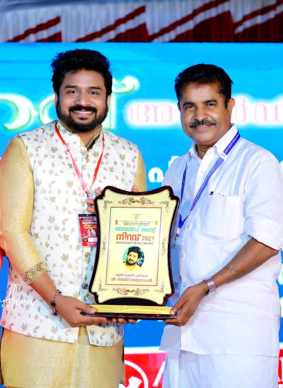 Siddharth Venugopal, while receiving the Youth Icon Award at an event in 2022