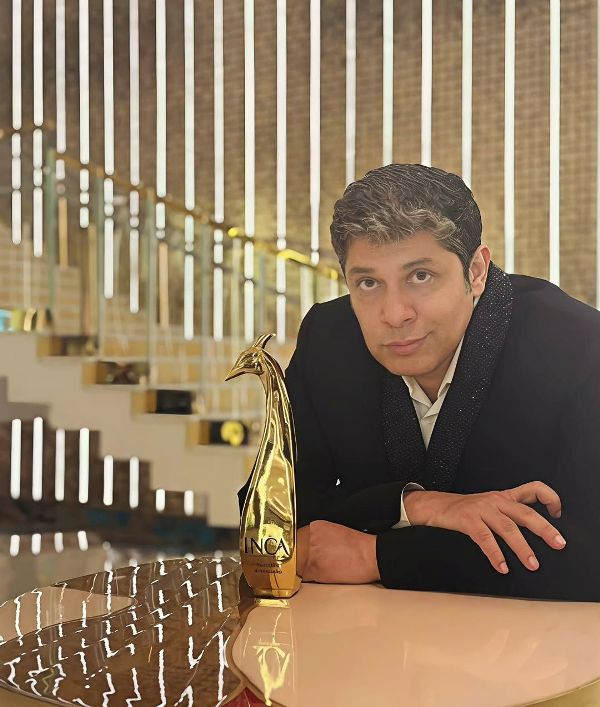 Sumit Roy after winning an award at the 2026 INCA Awards