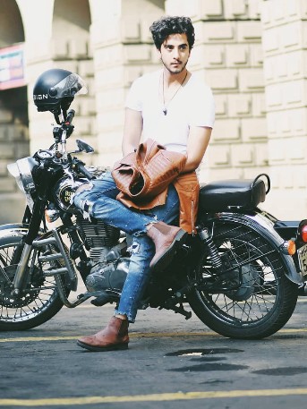 Sumukha with his Royal Enfield