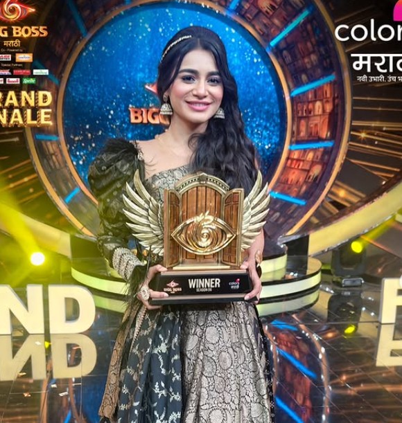 Tanvi Kolte after winning the television reality show Bigg Boss Marathi Season 6