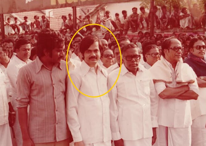 An old picture of J.C.D. Prabhakar during a political rally