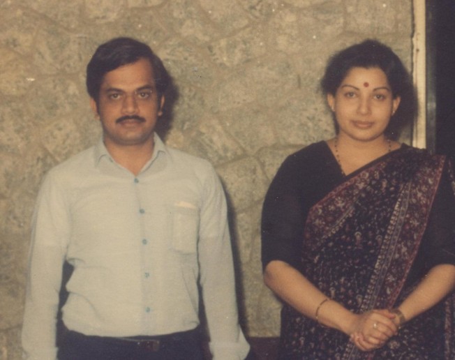 An old picture of J.C.D. Prabhakar with Chief Minister Jayalalithaa