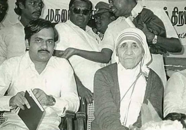 An old picture of J.C.D. Prabhakar with Mother Teresa