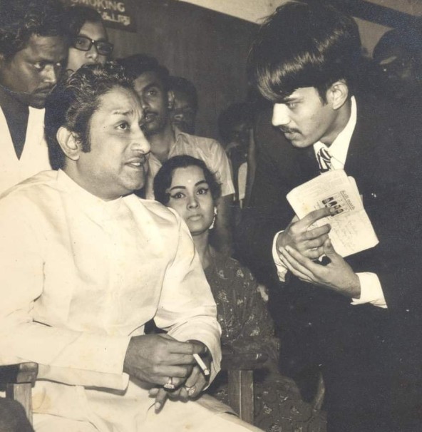 An old picture of J.C.D. Prabhakar with actor Chevalier Sivaji Ganesan