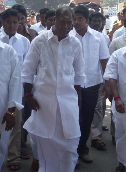An old picture of N. Rangaswamy during a political campaign