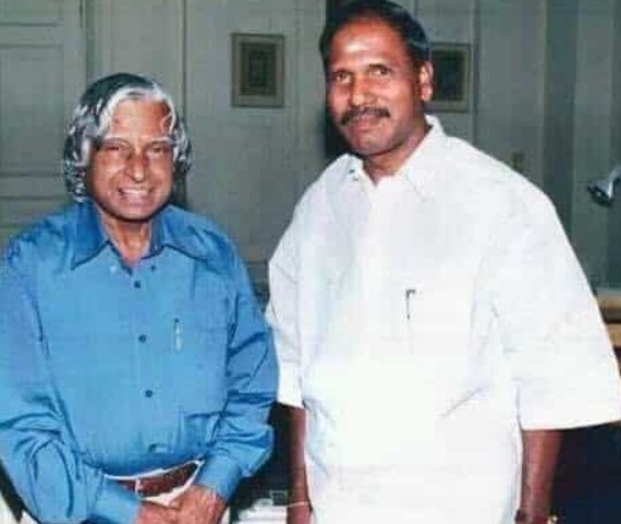 An old picture of N. Rangaswamy with Former President of India APJ Abdul Kalam