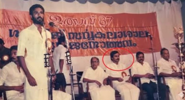 An old picture of V. D. Satheesan during a campaign