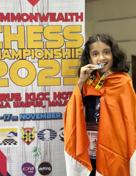 Anvi Hinge after winning the 2025 Commonwealth Championship organised in Malaysia