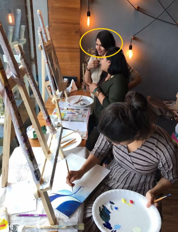 Basuri Chokshi during a painting workshop