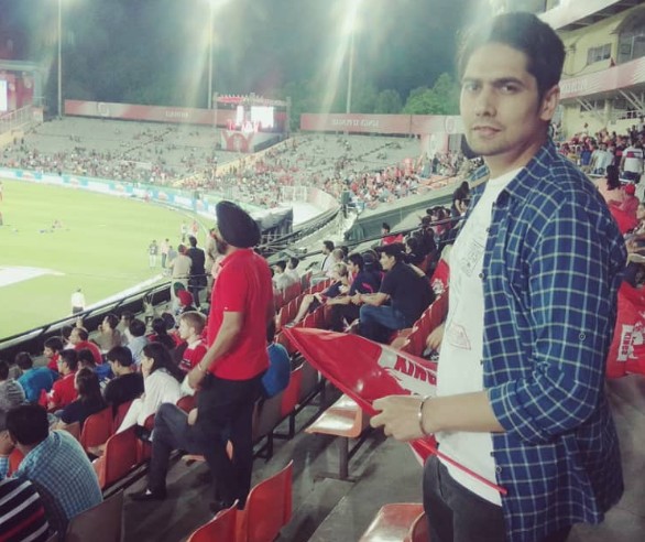 Dr Neelam Singh while watching a live cricket match