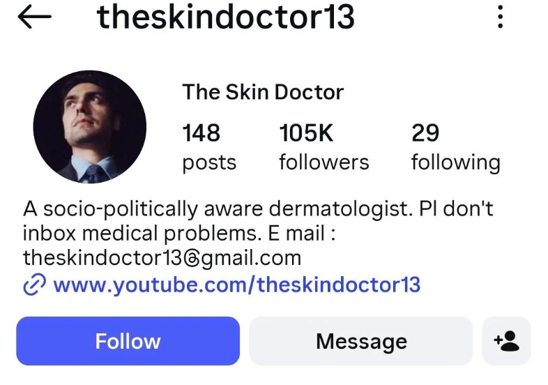 Dr Neelam Singh's Instagram bio