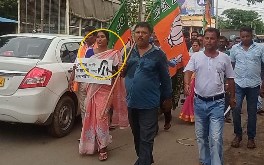 Kalita Maji during a protest for Abhaya's case in West Bengal